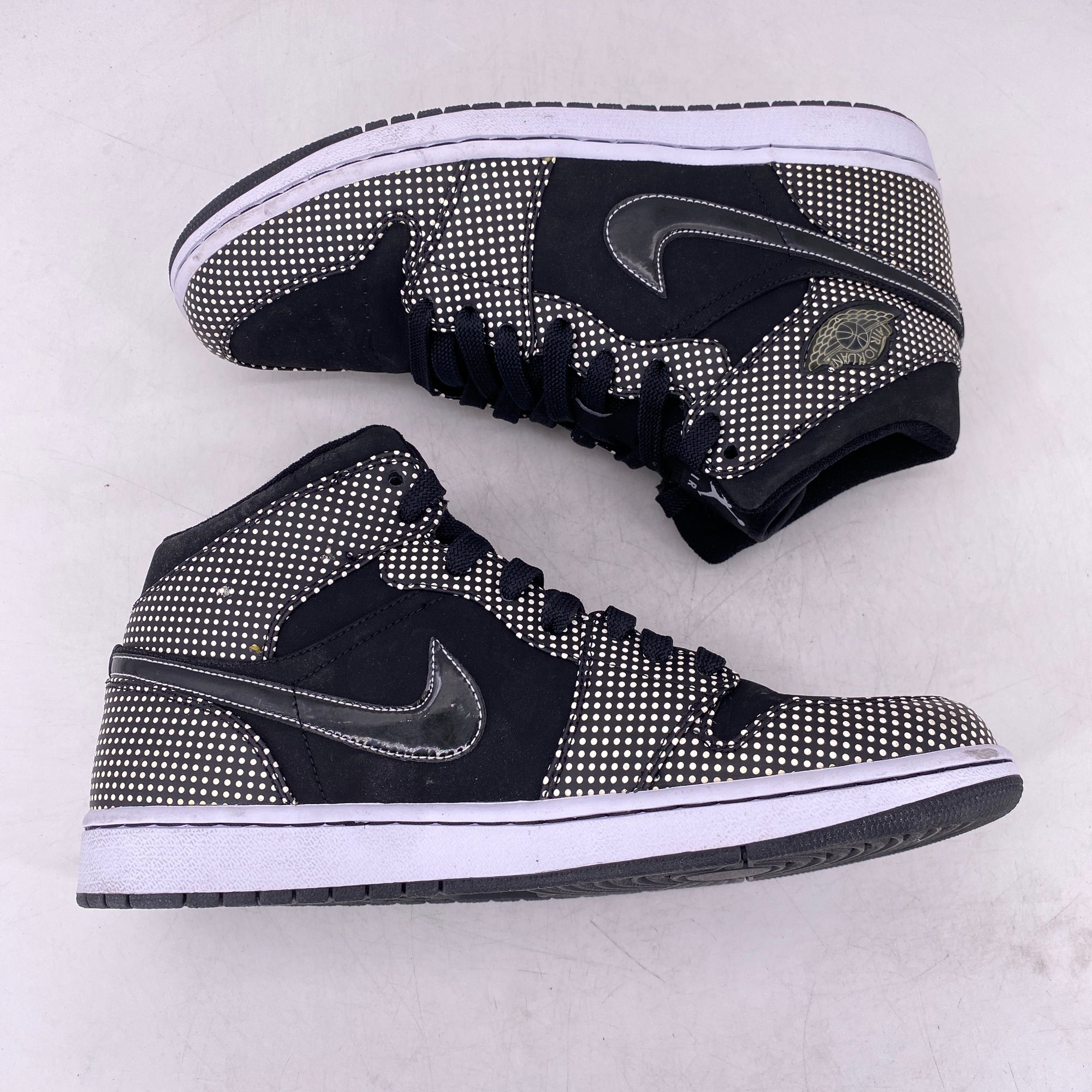 Air Jordan 1 Retro &quot;Polka Dot Black White&quot; 2009 Used Size 12
