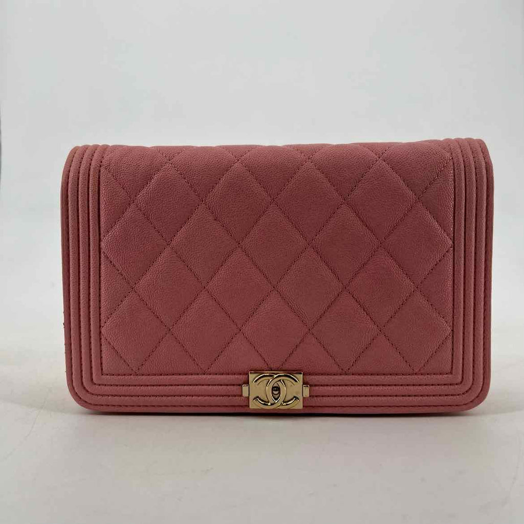 Chanel Wallet "BOY BAG" Used Pink Size OS