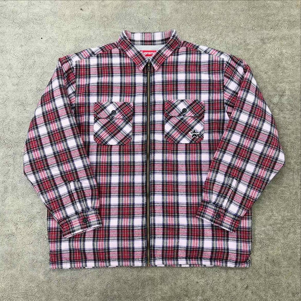 Supreme Zip Up "THERMAL FLANNEL" Red Used Size XL