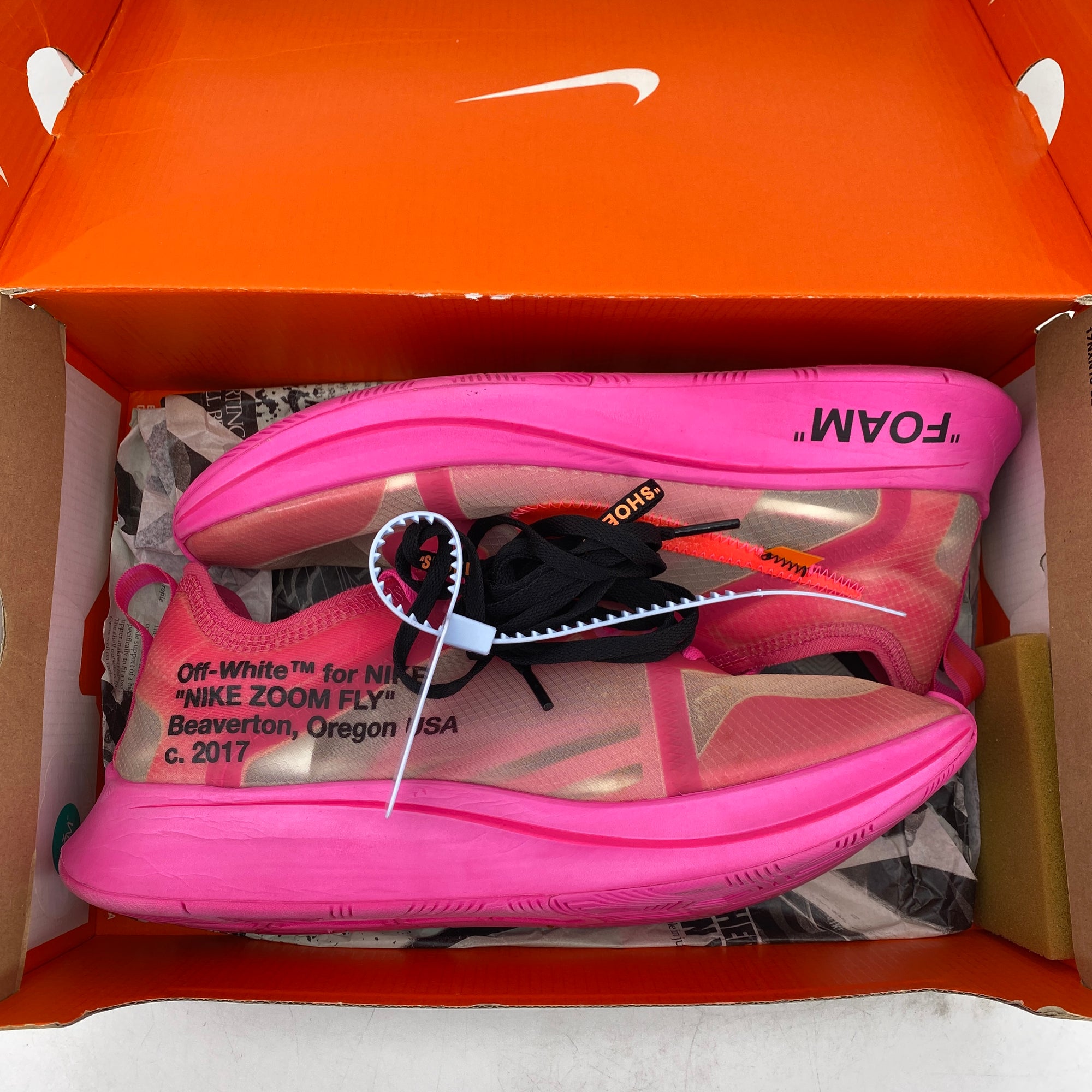 Nike Zoom Fly / OW &quot;Tulip Pink&quot; 2018 Used Size 9