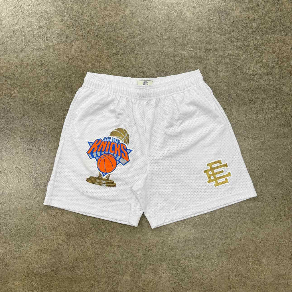 Eric Emanuel Mesh Shorts "KNICKS CHAMPIONSHIP" White New Size XL