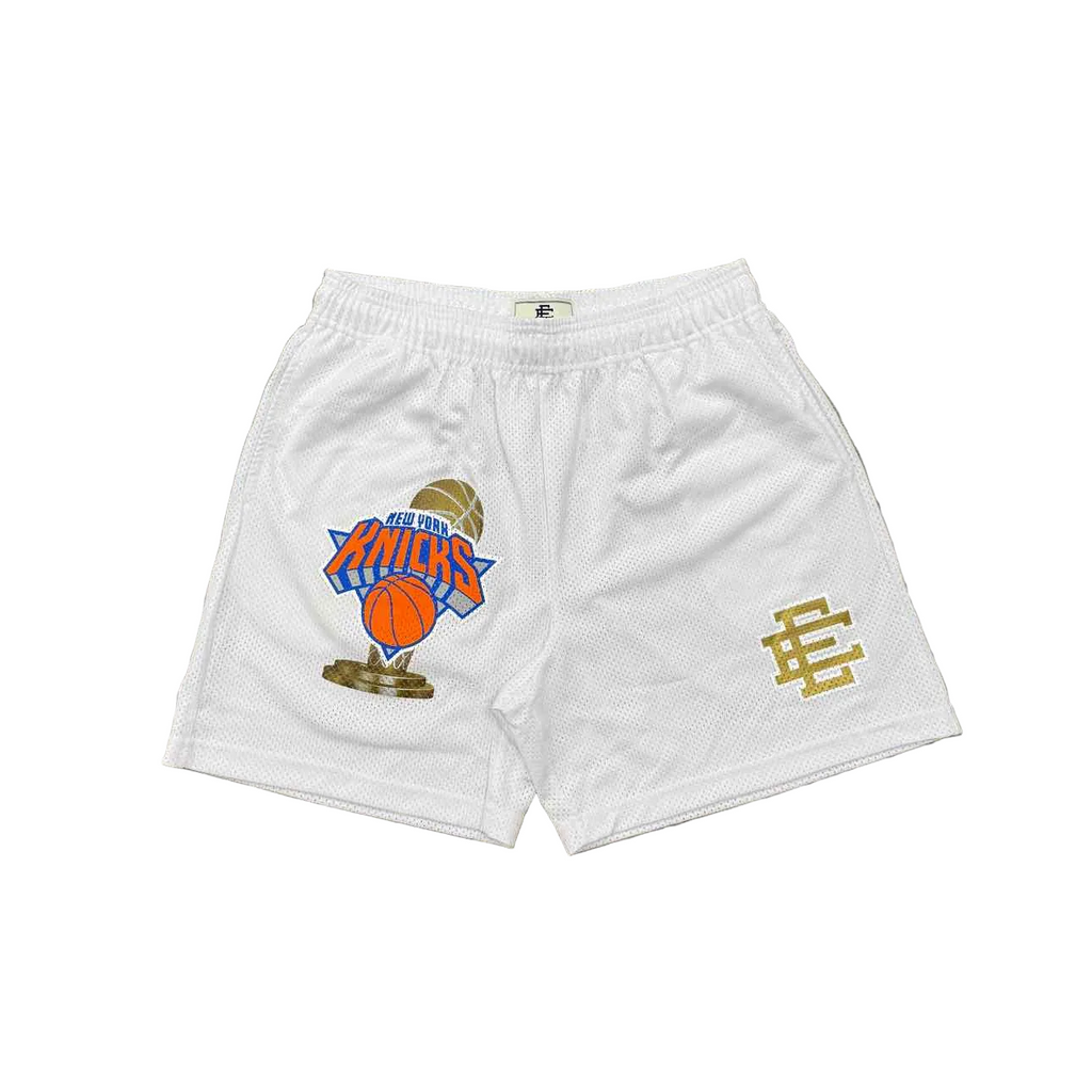 Eric Emanuel Mesh Shorts "KNICKS CHAMPIONSHIP" White New Size XL