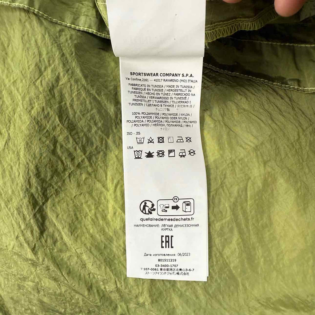 Stone Island Zip Up "NYLON" Green Used Size 2XL