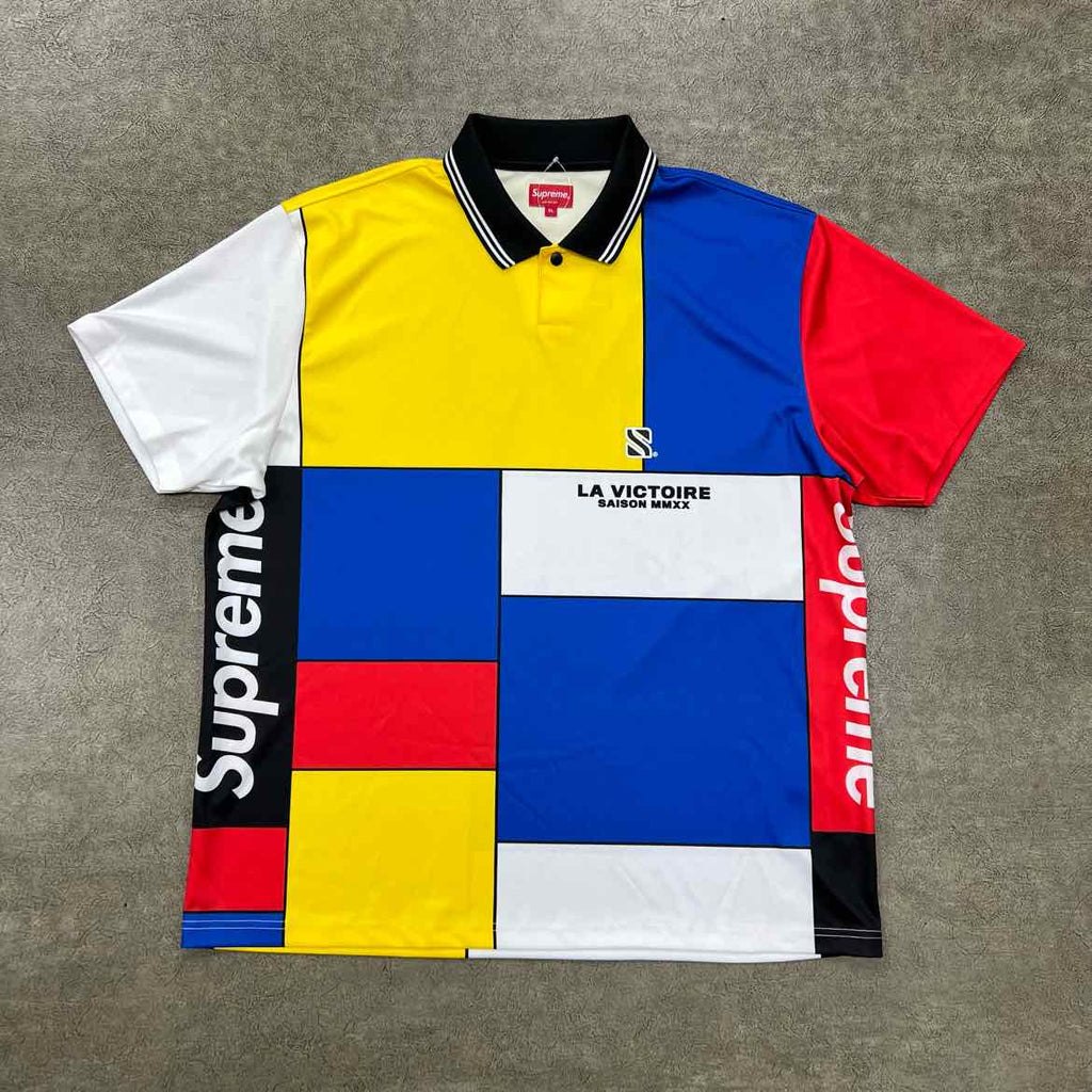 Supreme Polo "COLORBLOCKED SOCCER" New Multi-Color Size XL
