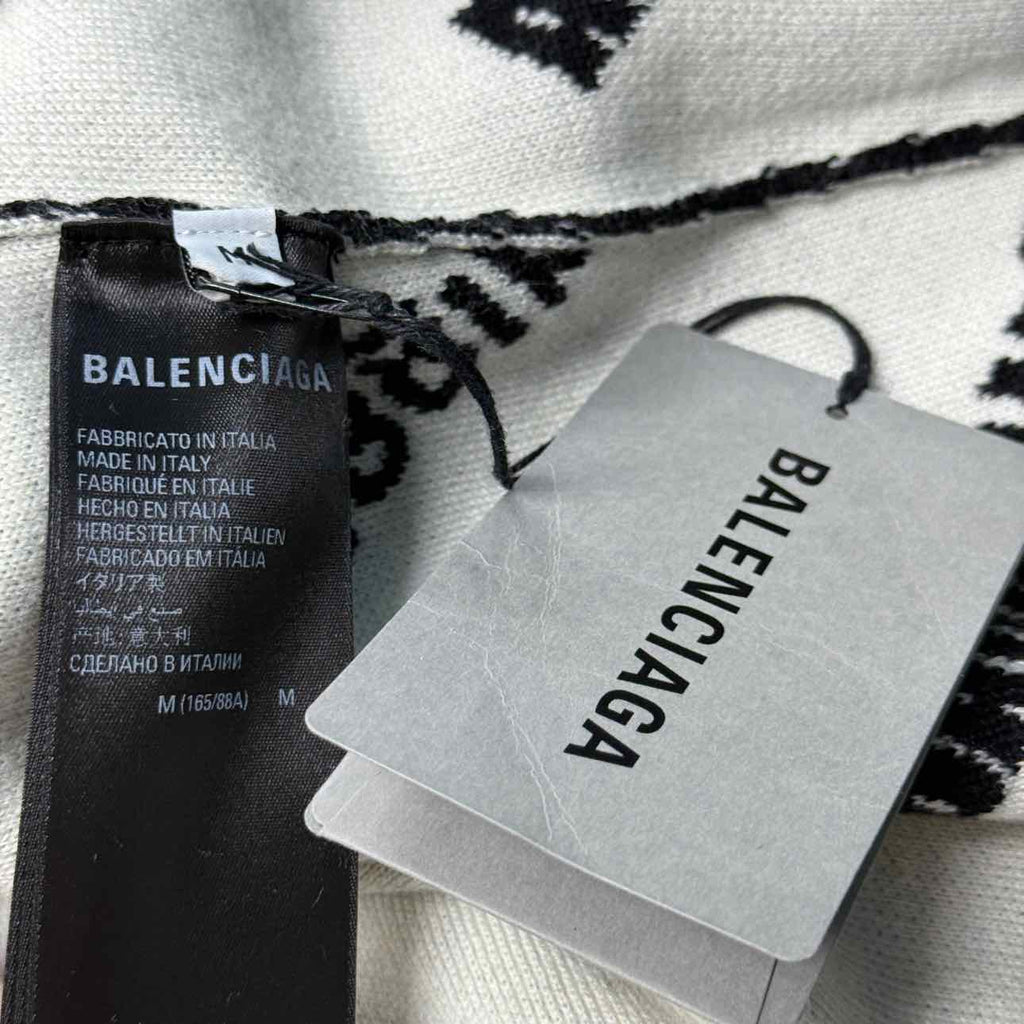 Balenciaga Knit Crewneck "LOGO MANIA" Black New Size M