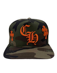 Chrome Hearts Snapback "LEATHER CROSS" New Orange Size OS