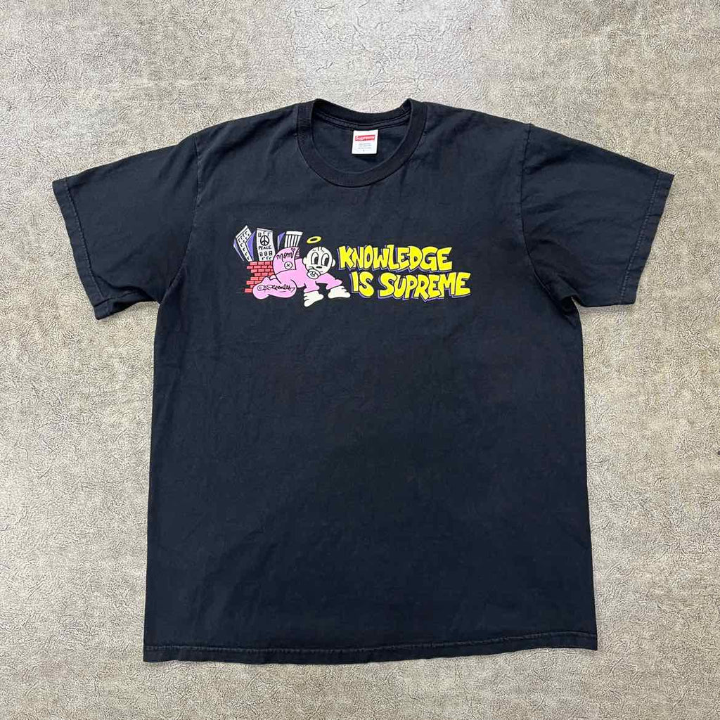 Supreme T-Shirt "KNOWLEDGE" Black Used Size L