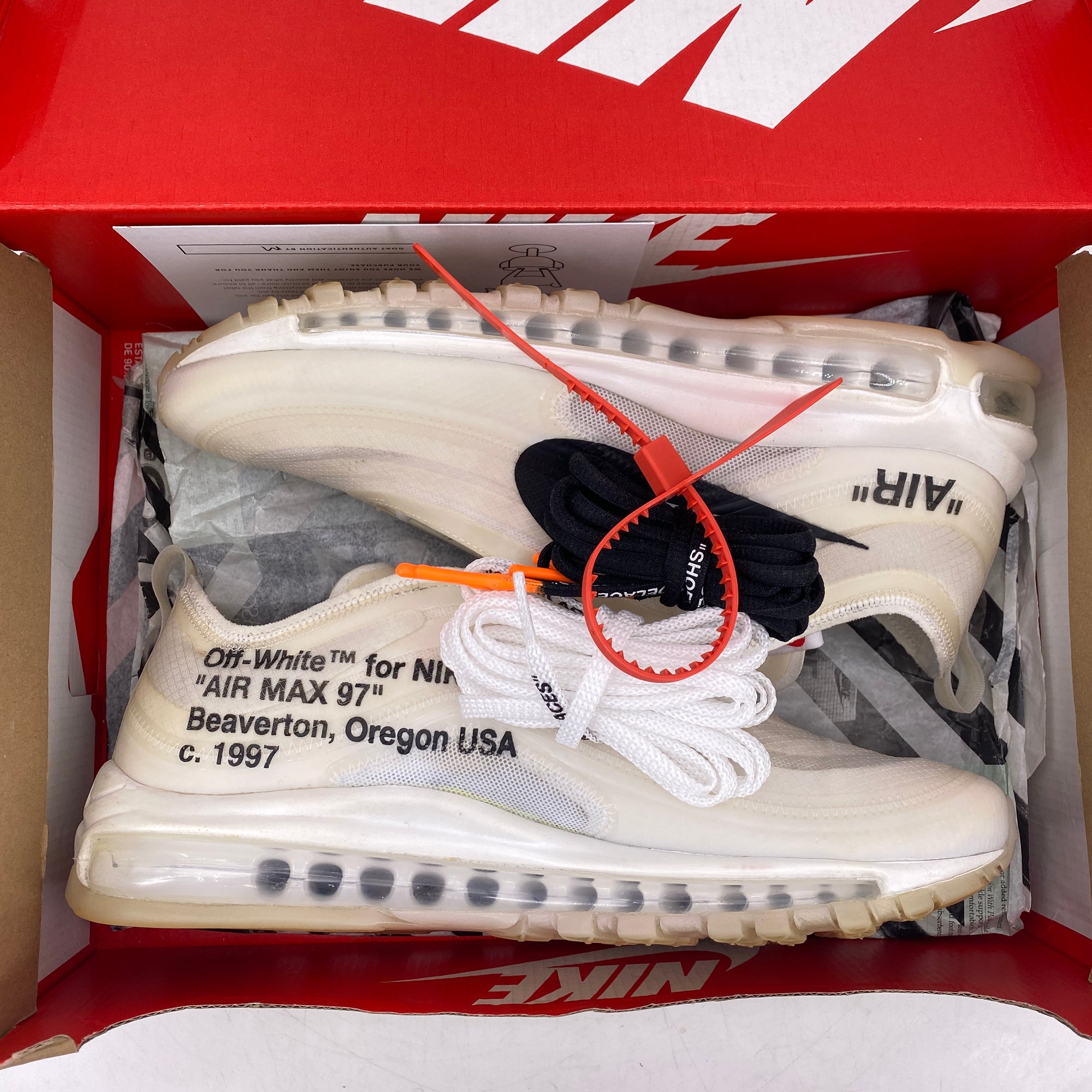 Nike Air Max 97 &quot;The 10: Off-White&quot; 2017 Used Size 9