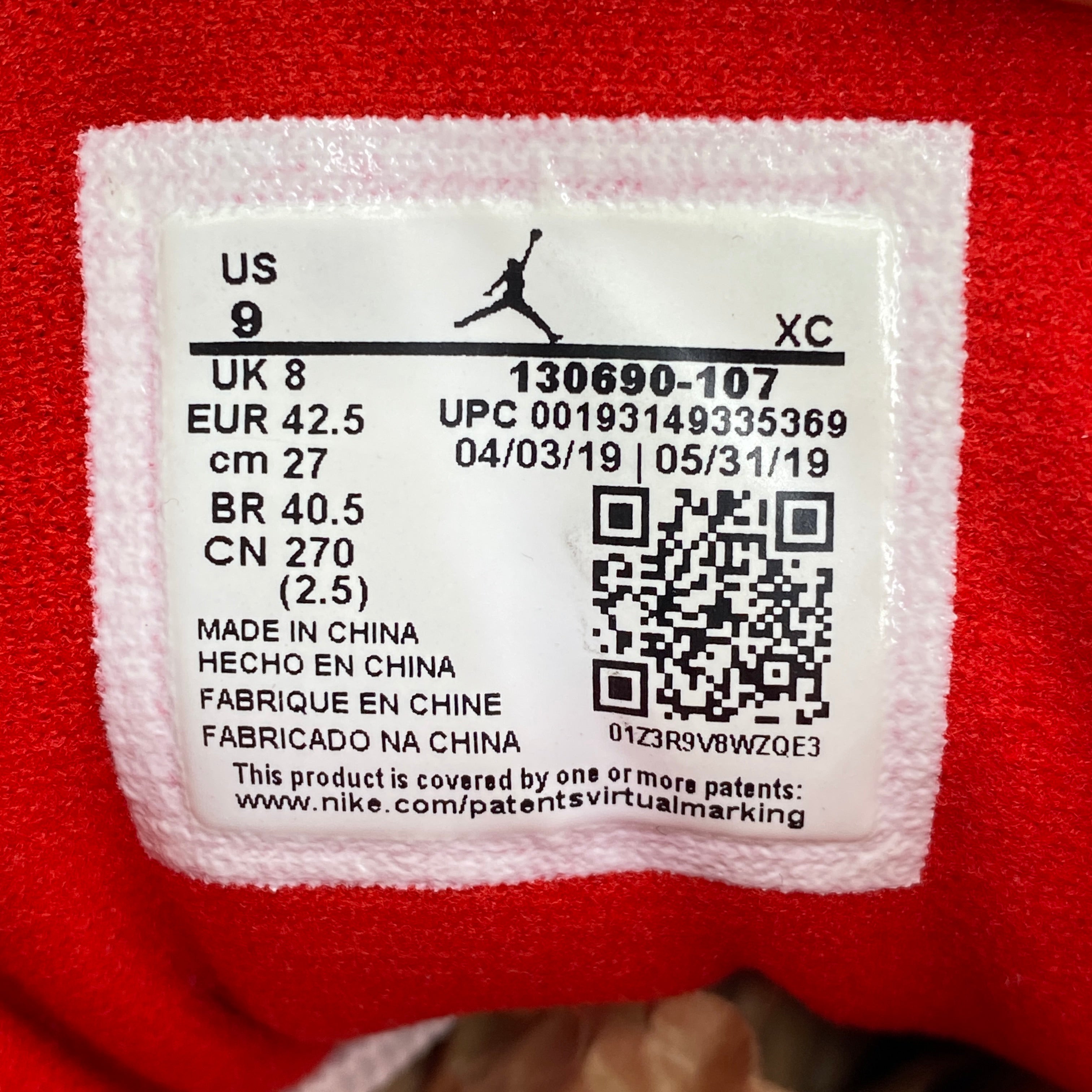 Air Jordan 12 Retro &quot;Fiba&quot; 2019 Used Size 9