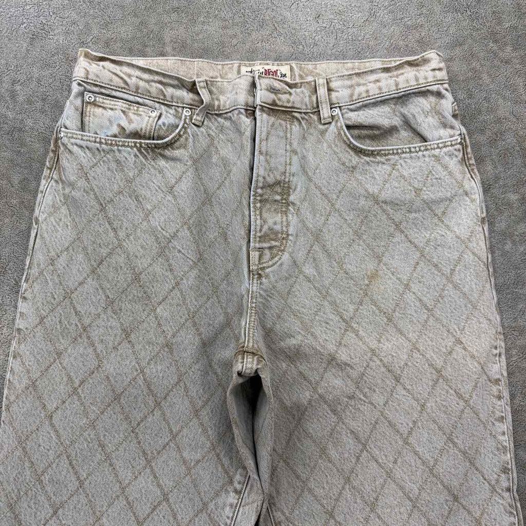 Stussy Jeans "QUILTED" Beige New Size 32
