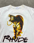 Rhude T-Shirt "TIGER" White Used Size M