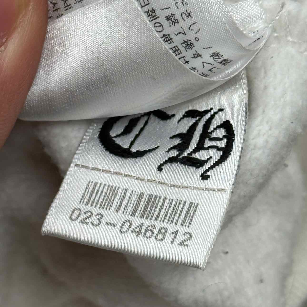 Chrome Hearts Zip Up &quot;SCROLL LOGO&quot; White Used Size XL