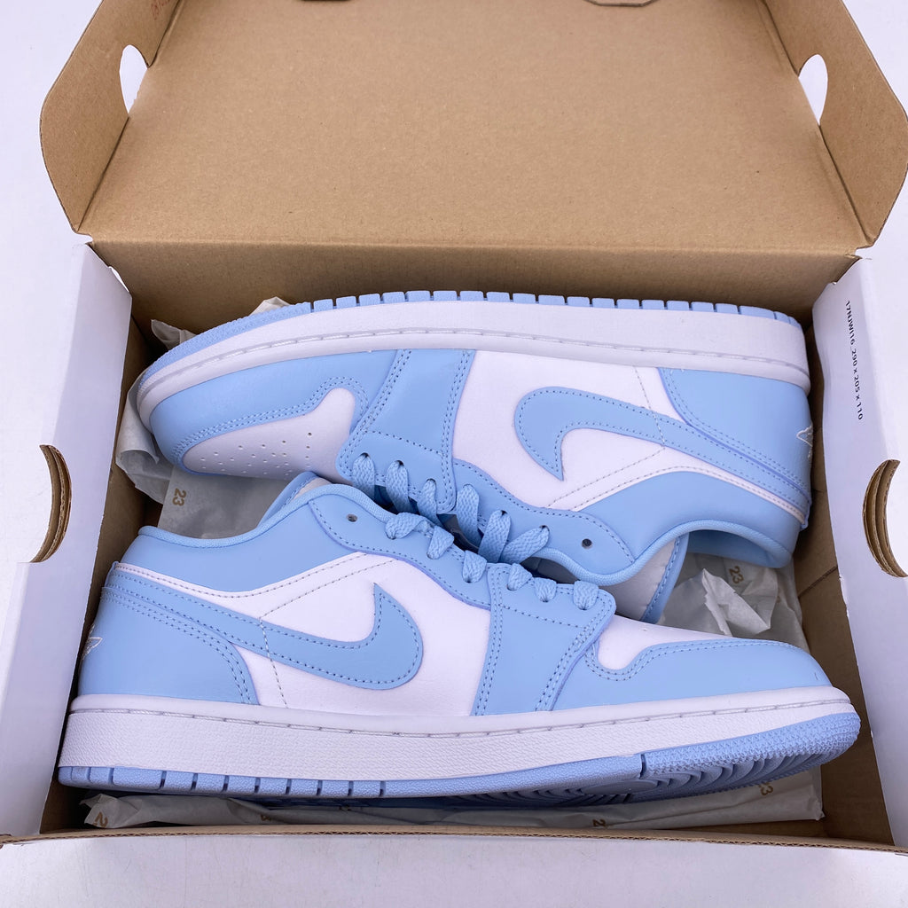 Air Jordan (W) 1 Low "White Ice Blue" 2022 New Size 9.5W