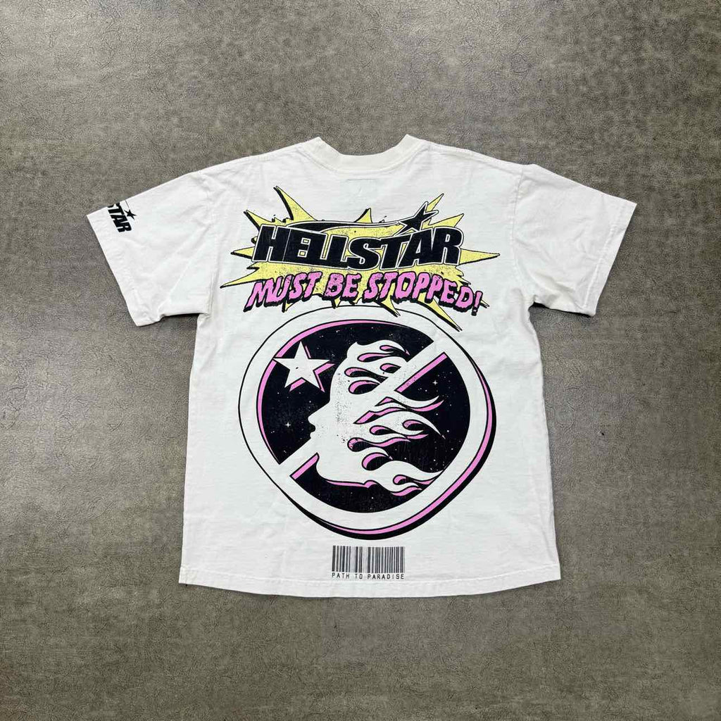 Hellstar T-Shirt "BRAINWASHED" White Used Size L