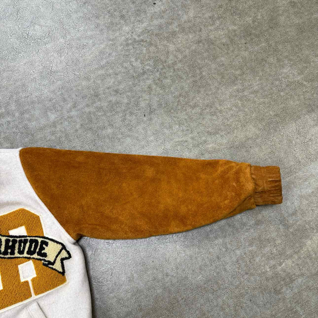 Rhude Varsity Jacket "CARDIGAN" Beige Used Size S