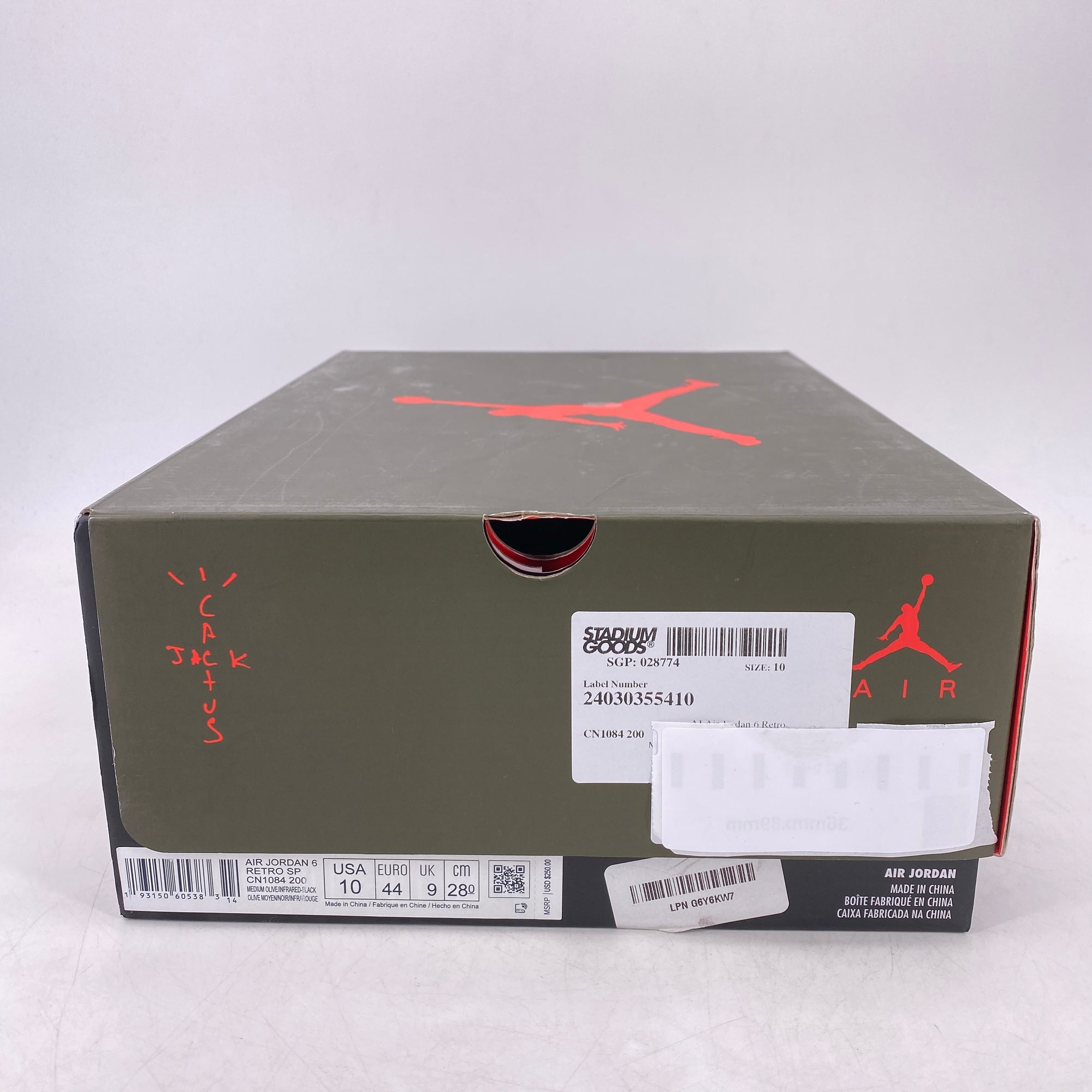 Air Jordan 6 Retro &quot;Travis Scott&quot; 2019 Used Size 10