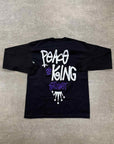 Stussy Long Sleeve "PEACE IS KING" Black Used Size L