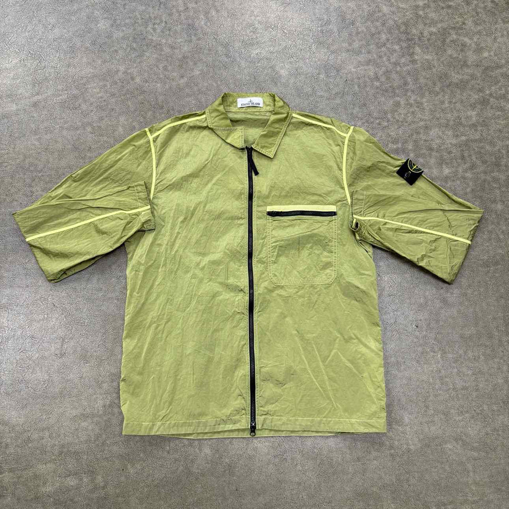 Stone Island Zip Up "NYLON" Green Used Size 2XL