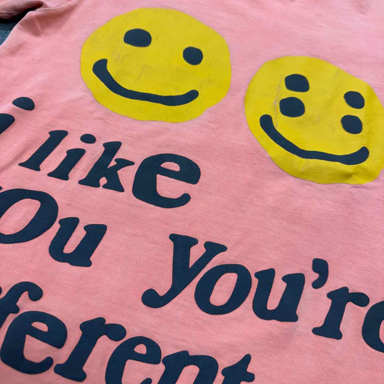 CPFM Long Sleeve &quot;I LIKE YOU YOU&#39;RE DIFFERENT&quot; Peach Used Size S