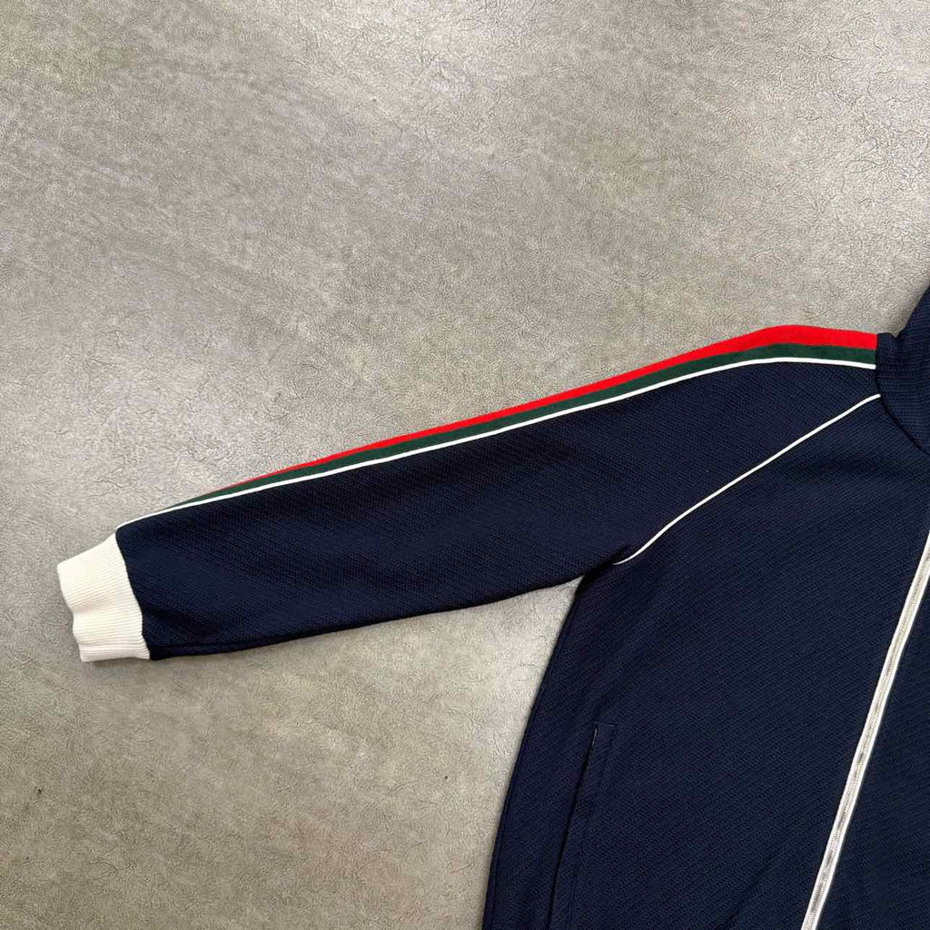 Gucci Zip Up "STRIPED LOGO" Navy Used Size XL