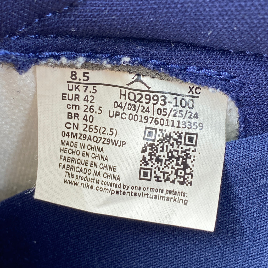 Air Jordan 1 Retro Low "Howard University" 2024 Used Size 8.5