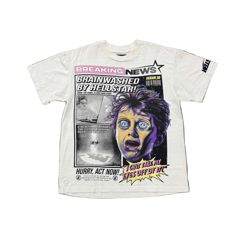 Hellstar T-Shirt "BRAINWASHED" White Used Size L