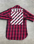 OFF-WHITE Flannel "DIAGONAL" Red Used Size S