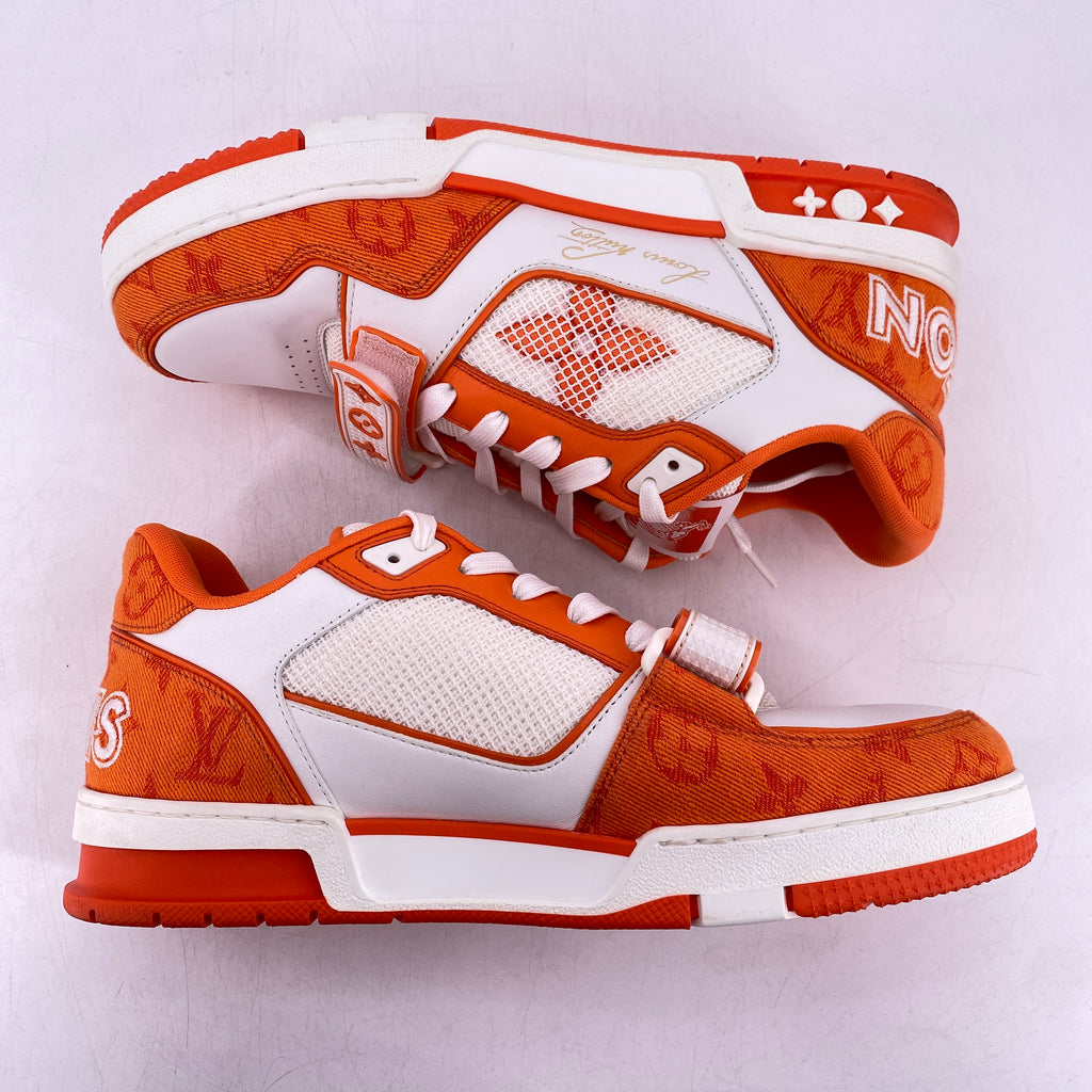 Louis Vuitton Trainer "Monogram Denim Orange"  Used Size 7.5LV