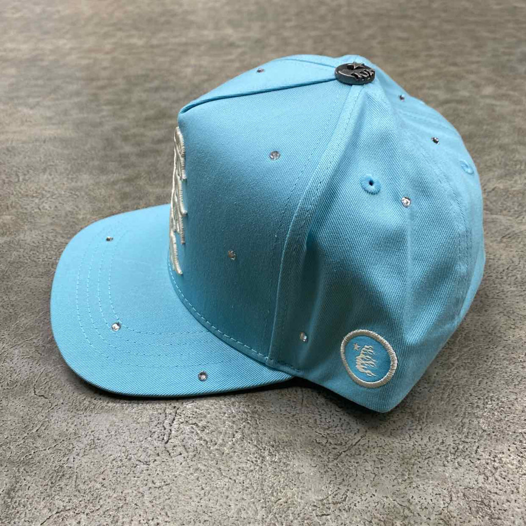Hellstar Snapback "RHINESTONE" New Baby Blue Size OS
