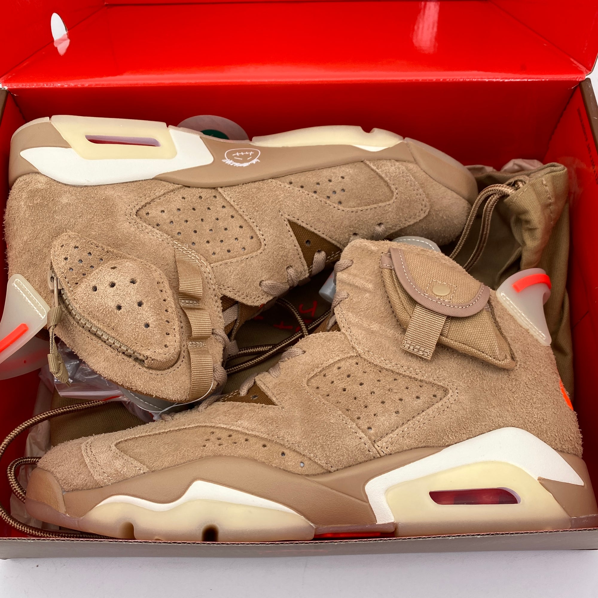 Air Jordan 6 Retro &quot;Travis Scott British Khaki&quot; 2021 New Size 8.5