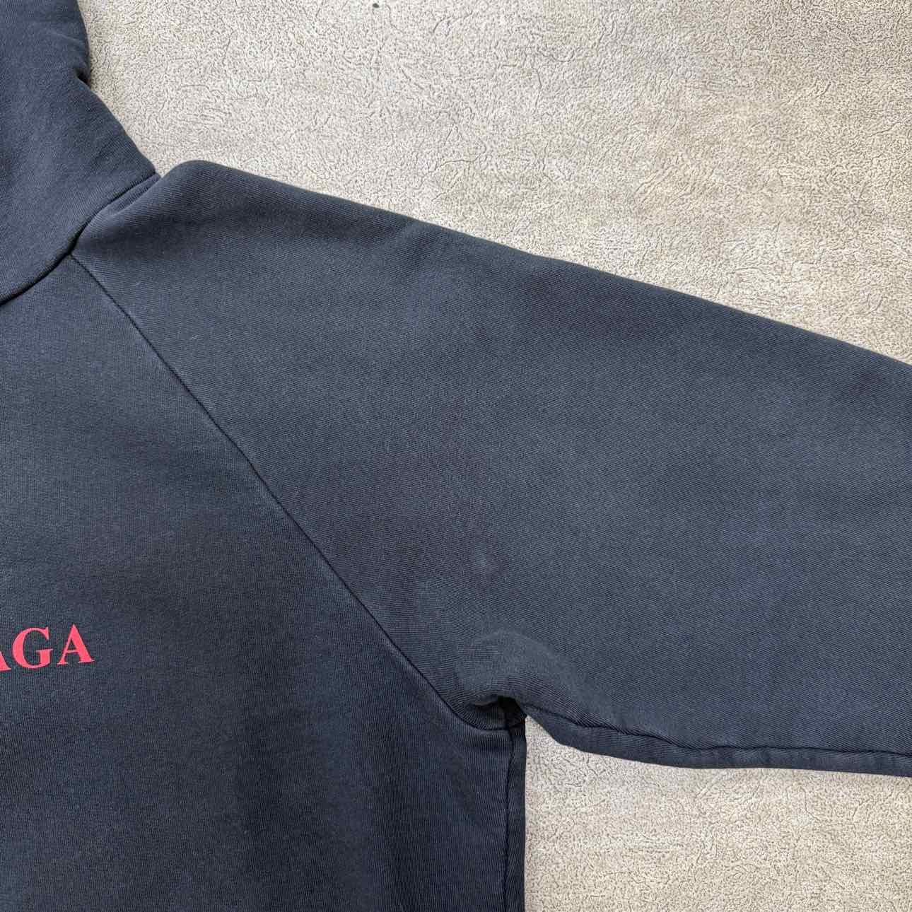 Balenciaga Hoodie &quot;COTTON LOGO&quot; Black Used Size XL