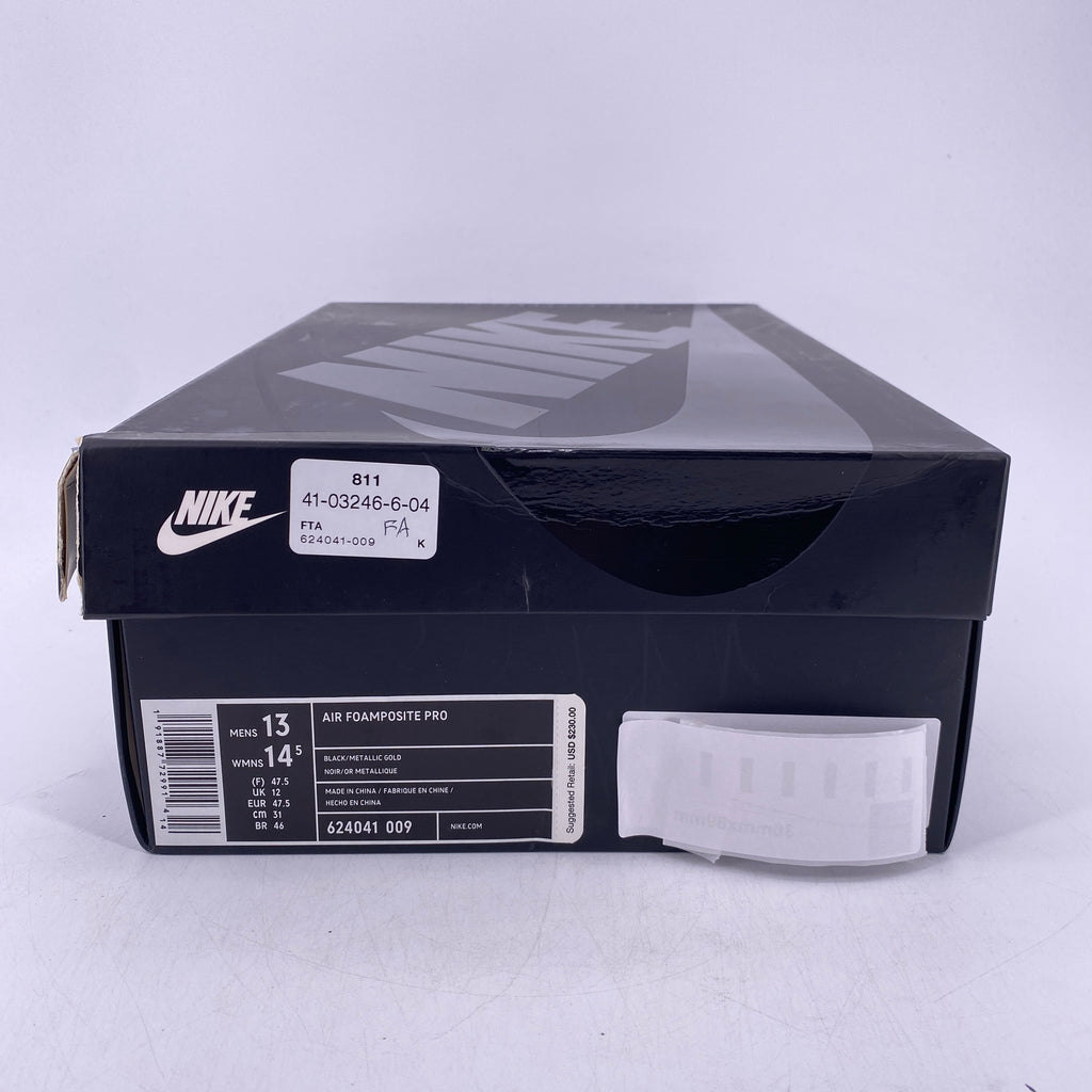 Nike Air Foamposite Pro "Black Metallic Gold" 2018 New Size 13