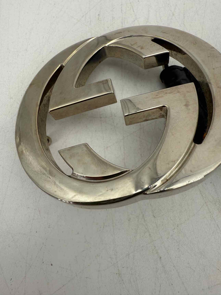 Gucci Belt "SILVER BUCKLE" Used Black Size 46