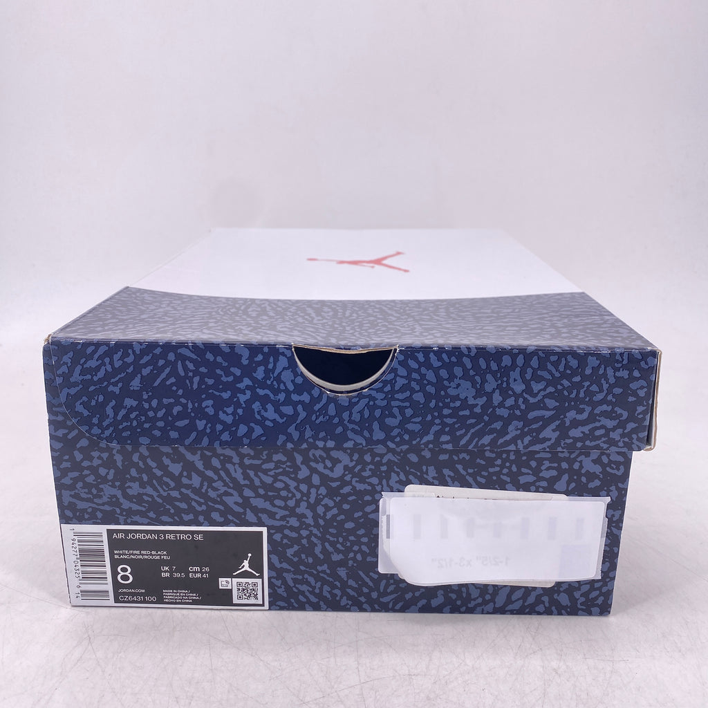 Air Jordan 3 Retro "Fire Red Denim" 2020 New Size 8
