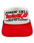 Sicko Trucker Hat "PUKED ON LAUNDRY" New RED BLUE Size OS