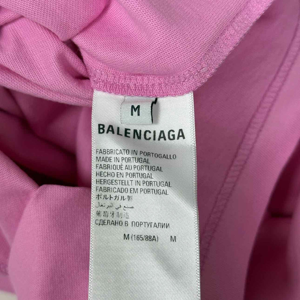 Balenciaga T-Shirt "PARIS DIAMOND" Pink New Size M