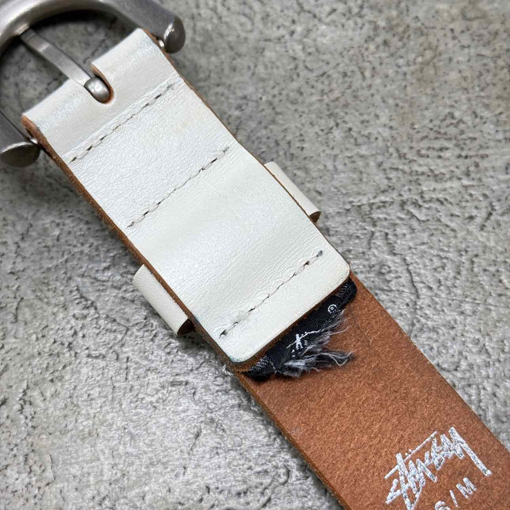 Stussy Belt "STUDDED" Used White Size S/M