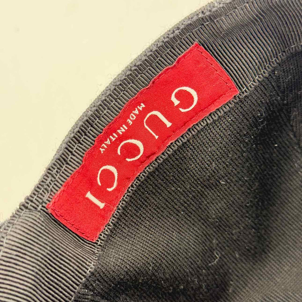 Gucci Strapback "WOOL LOGO" Used Black Size M
