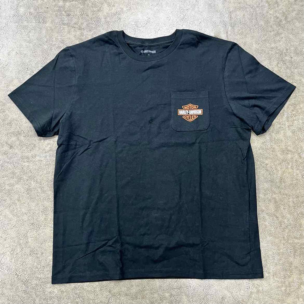 Harley Davidson T-Shirt "POCKET LOGO" Black New Size XL