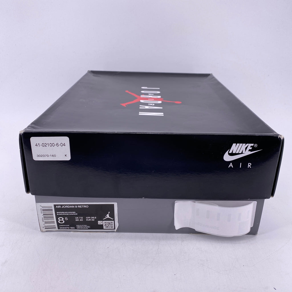 Air Jordan 9 Retro "White Gym Red" 2019 Used Size 8.5