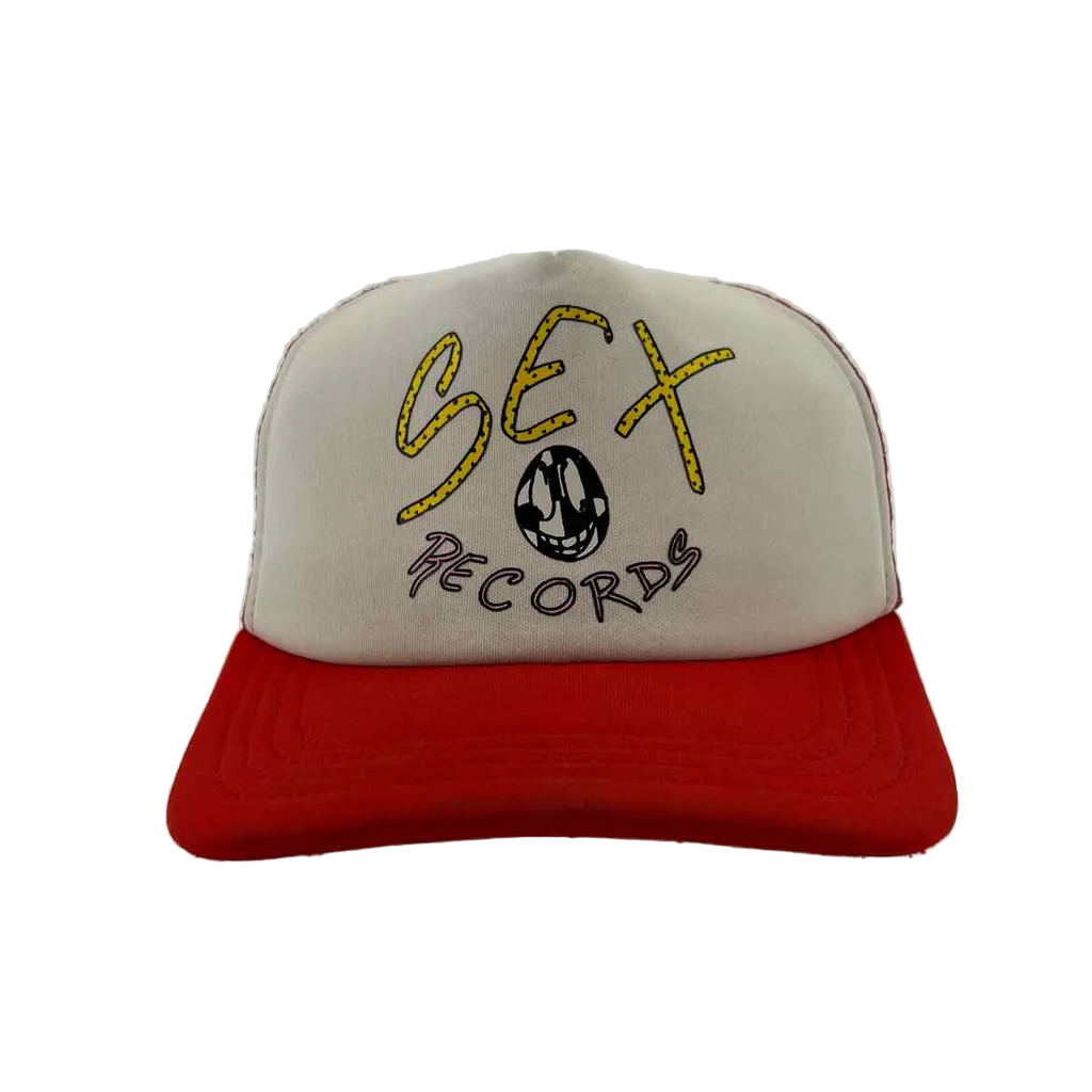 Chrome Hearts Trucker Hat "SEX RECORDS" Used Red Size OS