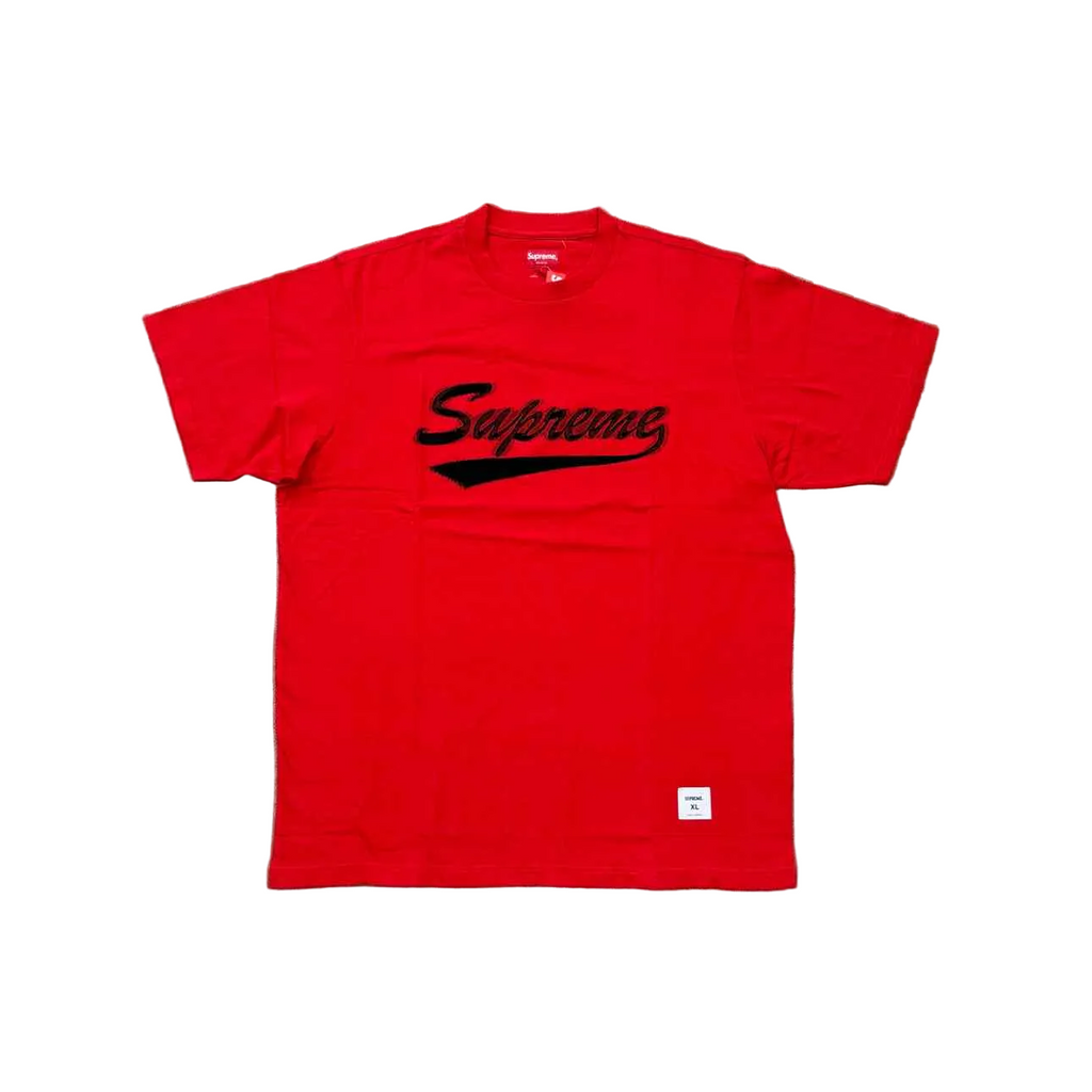 Supreme T-Shirt "INTARSIA SCRIPT" Red New Size XL
