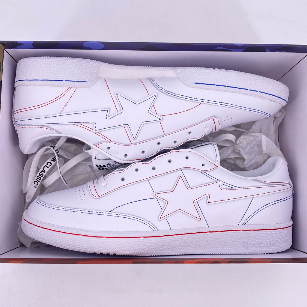 Reebok Club C 85 "Bape White Contrast Stitch" 2022 New Size 11.5