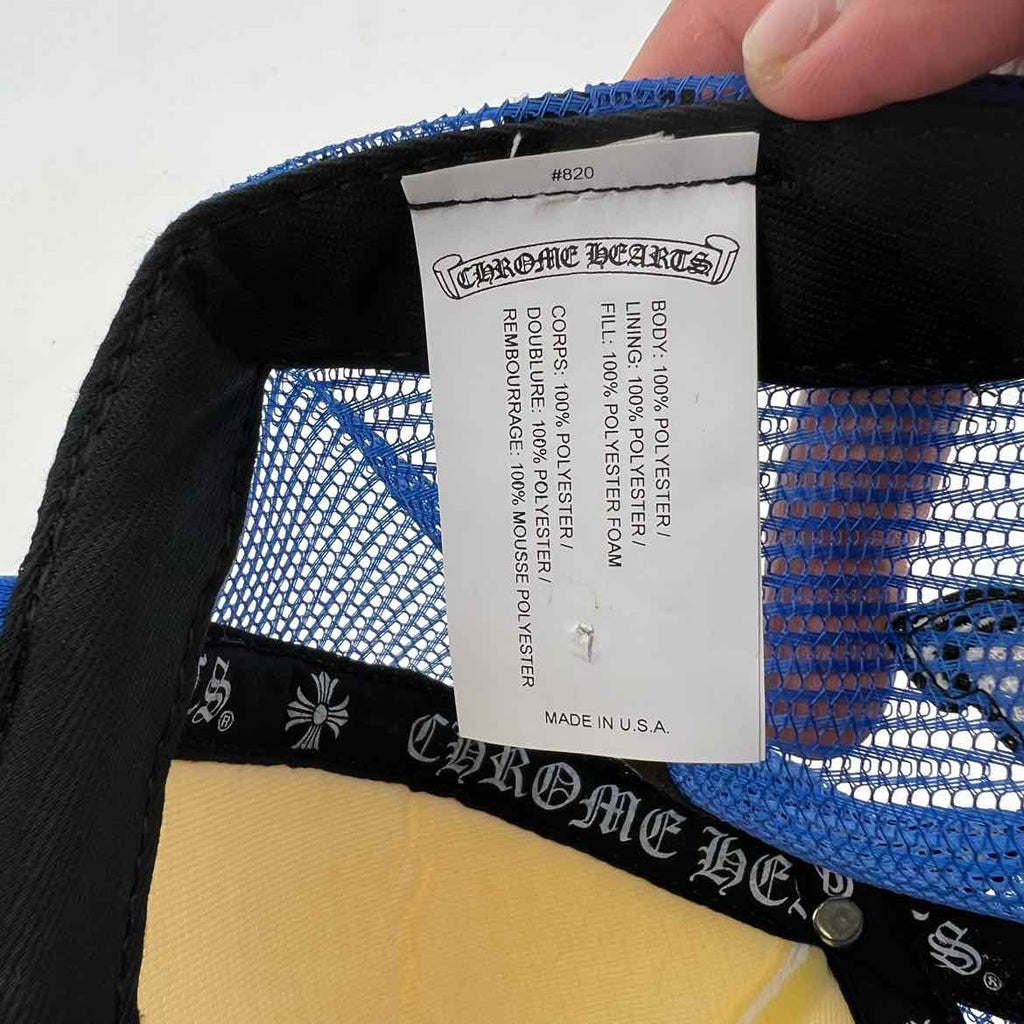 Chrome Hearts Trucker Hat "EYECHART" New Blue Size OS
