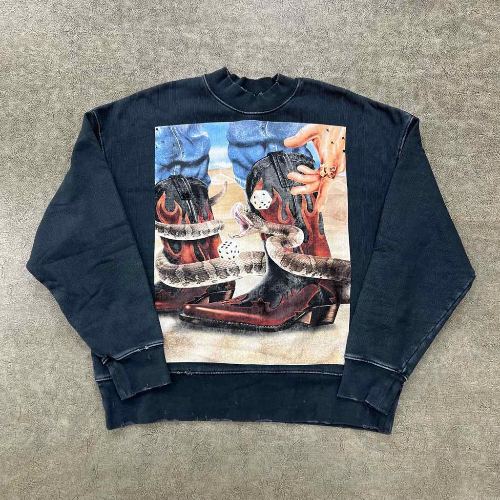 Palm Angels Crewneck Sweater "DICE GAME" Grey New Size XS
