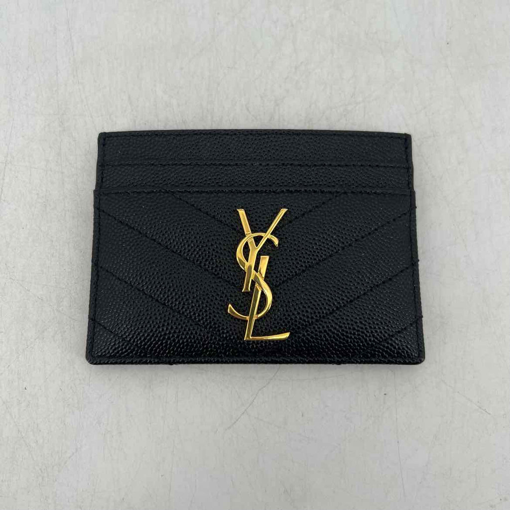 Saint Laurent Card Holder "CASSANDRE MATELASSE" New Black Size OS