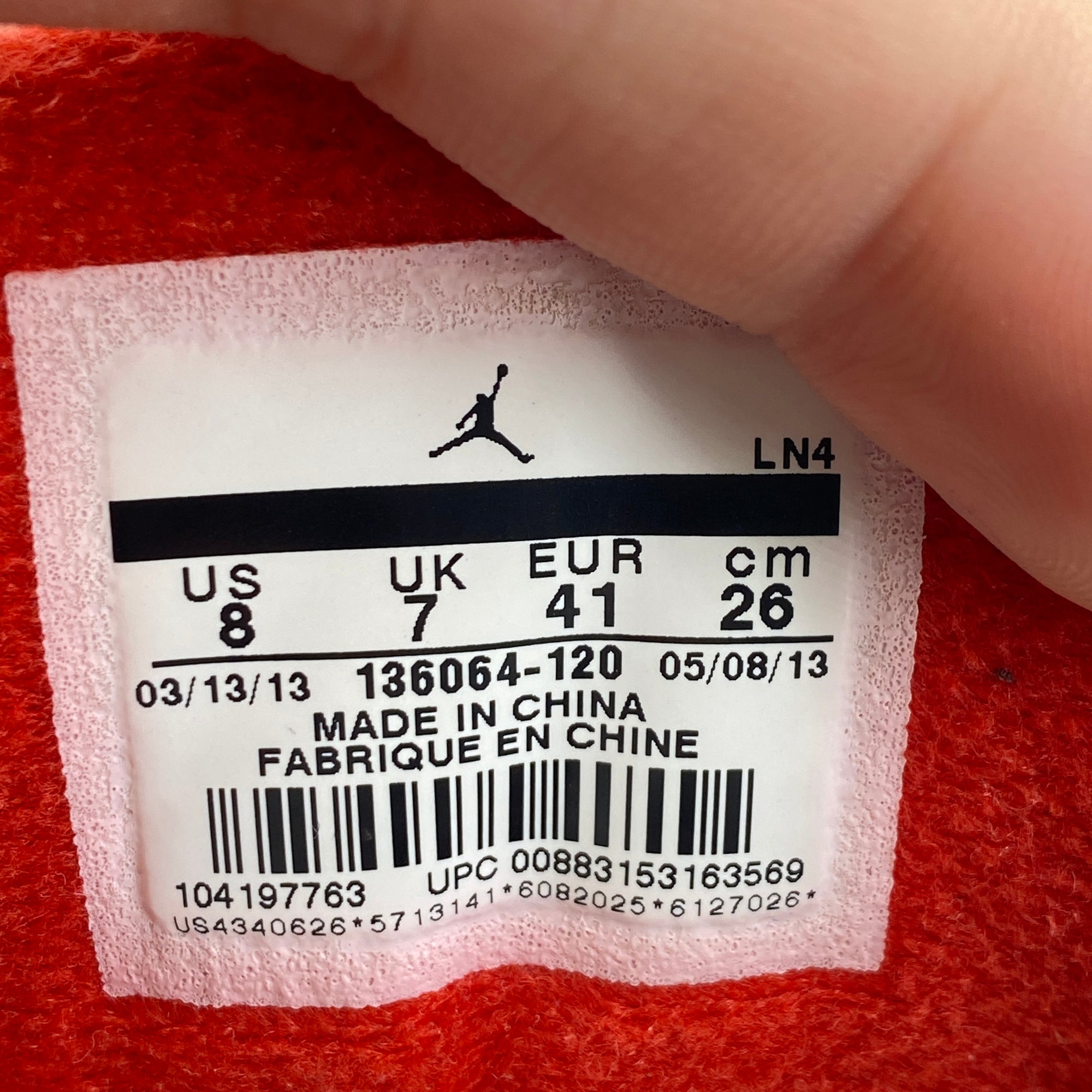 Air Jordan 3 Retro &quot;Fire Red&quot; 2013 Used Size 8