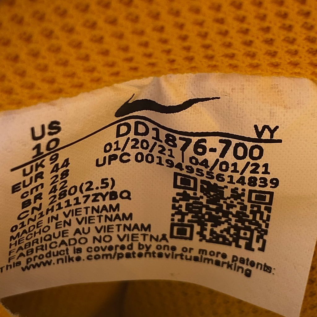 Nike Air Force 1 Low / OW "University Gold" 2021 New Size 10