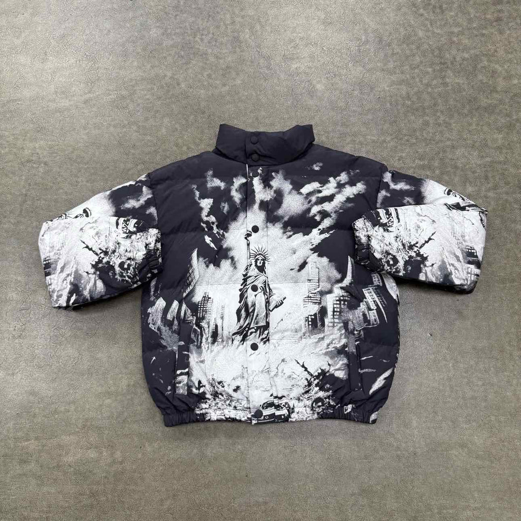 Vale Puffer Jacket "NYC" Grey Used Size S