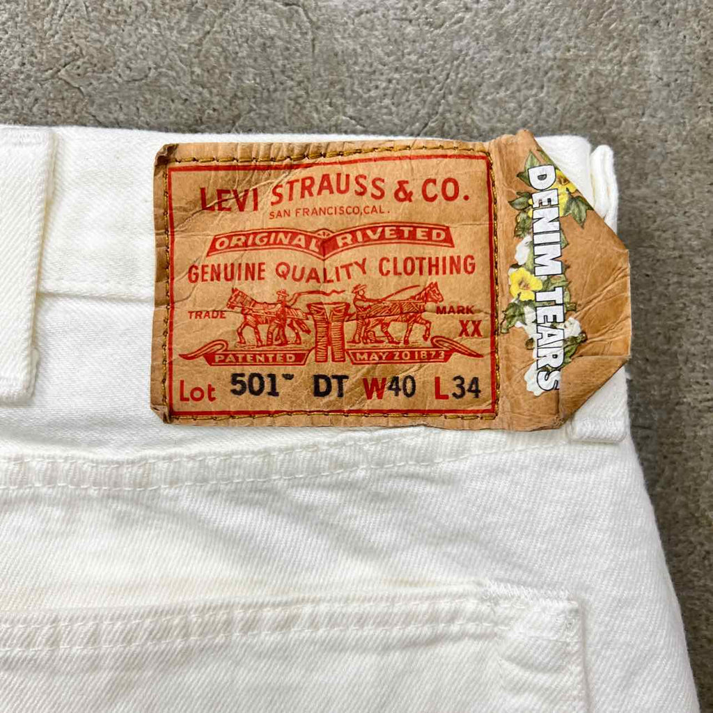 Denim Tears Jeans "COTTON WREATH" White Used Size 40